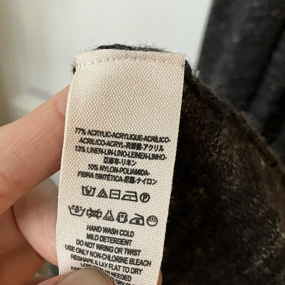 Free People Cardigan Womens Medium Black Gray Knit Sleeveless Boho Duster - Picture 6 of 7